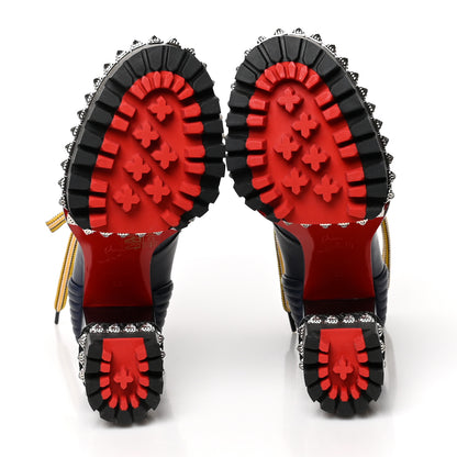 Christian Louboutin Calfskin Studded Shearling Yeti Donna 130 Boots 35 Version Navy 5 of 7
