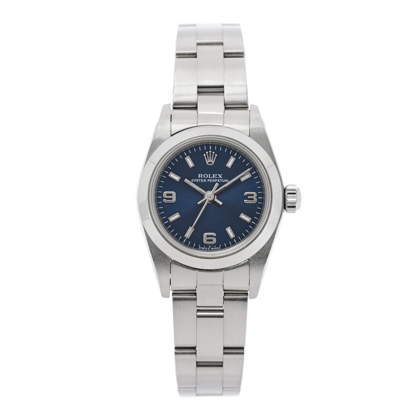 Stainless Steel 24mm Oyster Perpetual Watch Blue 76080
