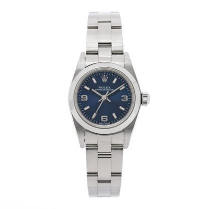 Rolex Stainless Steel 24mm Oyster Perpetual Watch Blue 76080 1 of 4