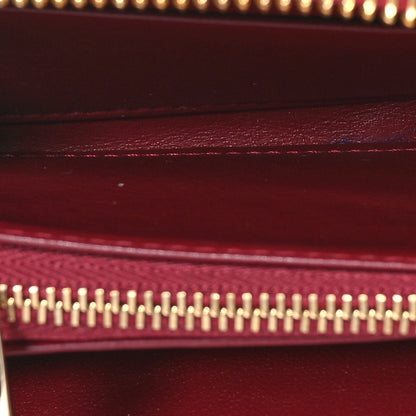 Christian Dior Patent Cannage Small Lady Dior Voyageur Coin Purse Cherry Red 5 of 8