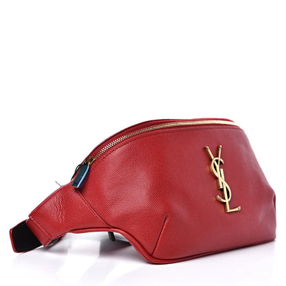 Saint Laurent Grain De Poudre Monogram Belt Bag Rouge Eros 4 of 9