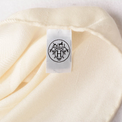Hermes Cashmere Silk New Libris Stole Ivory 4 of 5