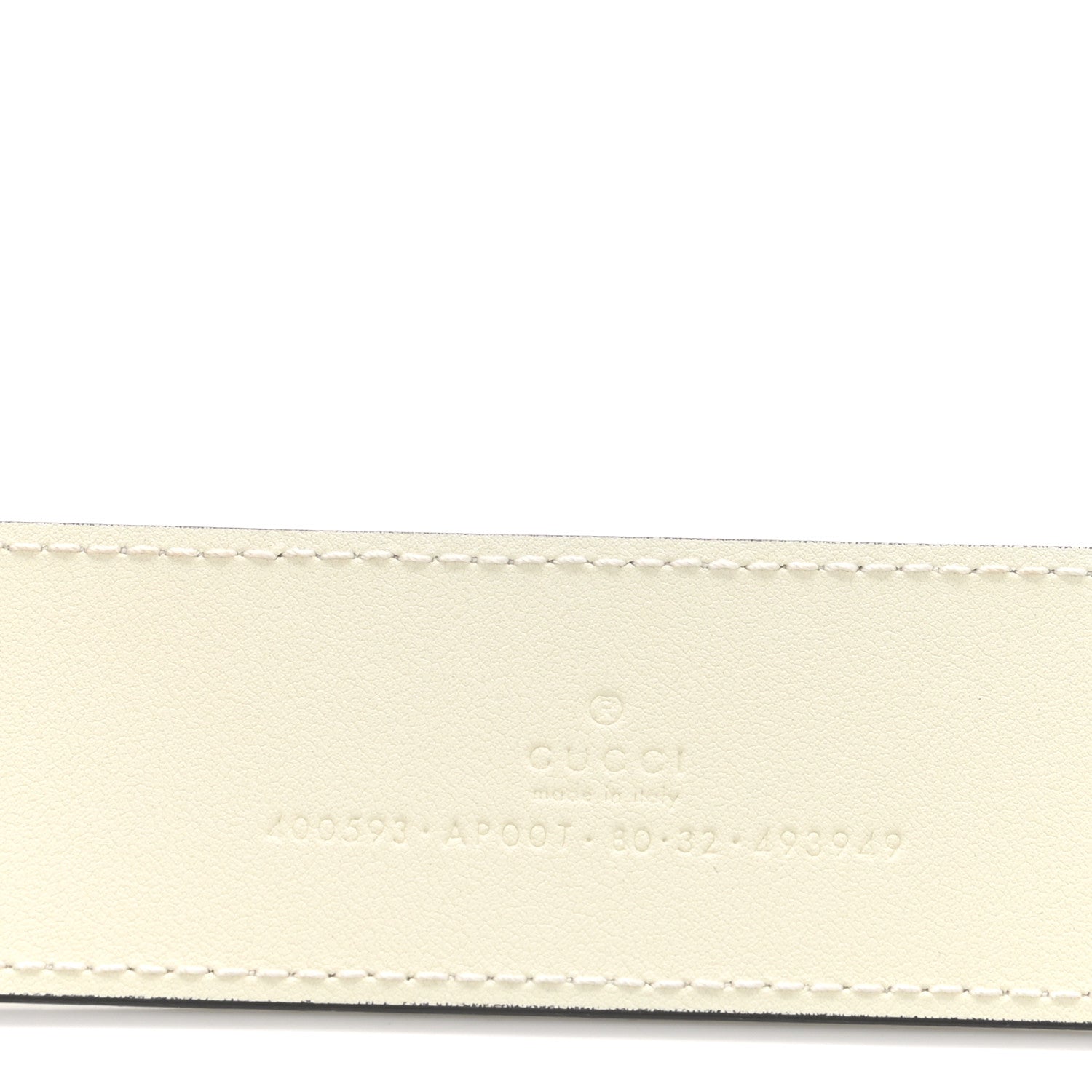 Gucci Calfskin Double G 40mm Belt 80 32 Mystic White 3 of 5