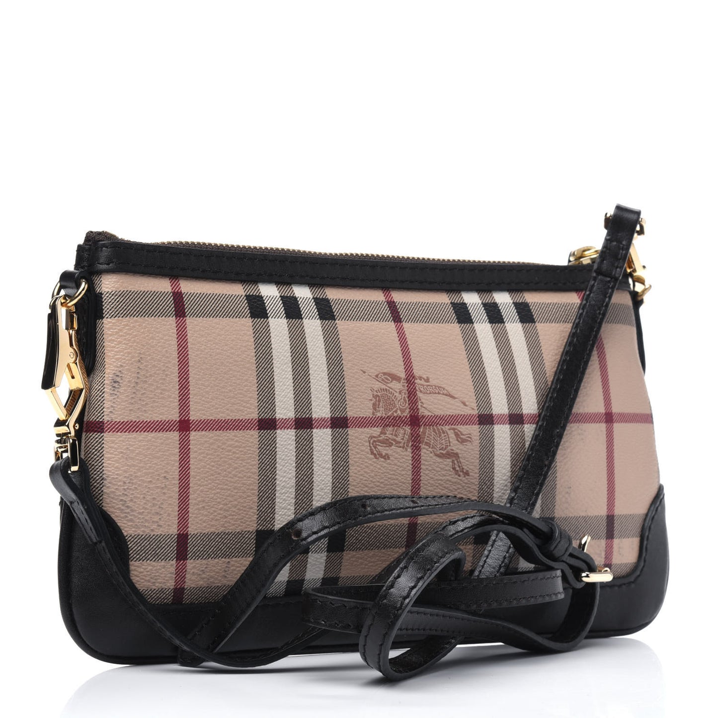 Haymarket Check Small Peyton Crossbody Clutch Bag Chocolate