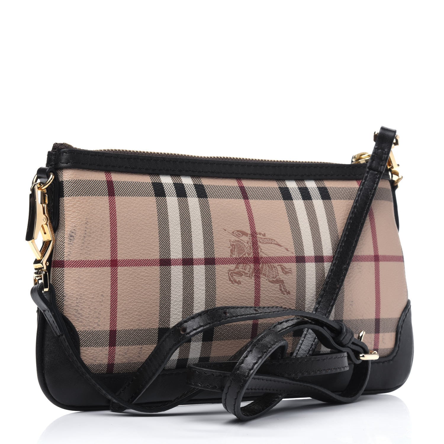 Burberry Haymarket Check Small Peyton Crossbody Clutch Bag Chocolate 3 of 18