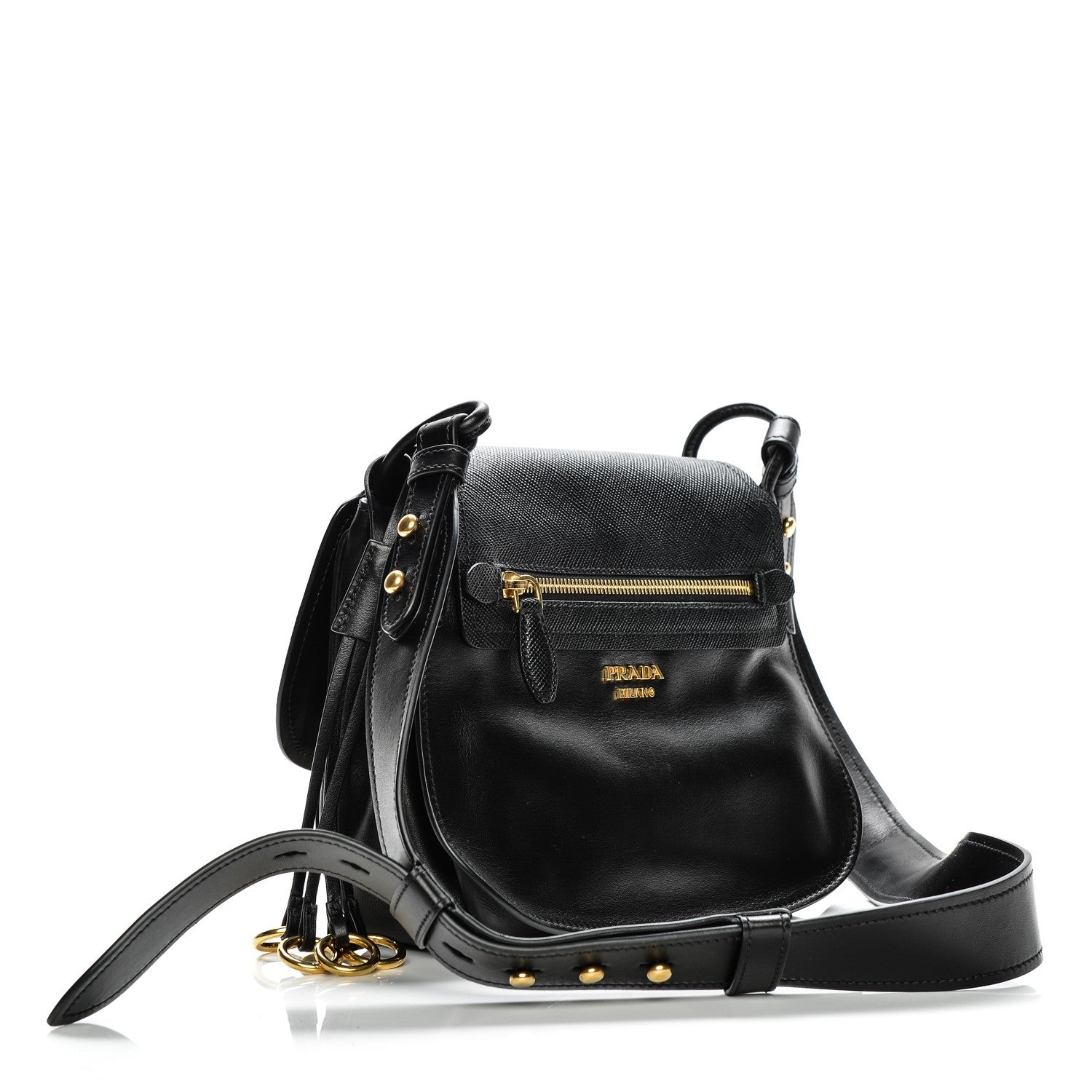 Prada Saffiano Cuir Calf Corsaire Bag Nero Black 3 of 7