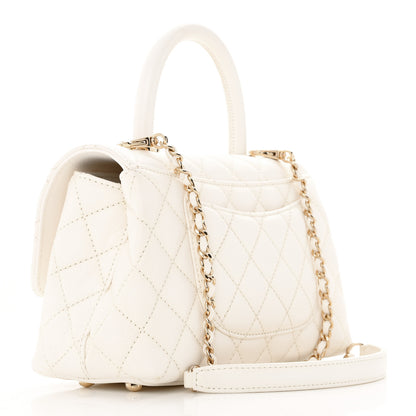 Chanel Caviar Quilted Mini Coco Handle Flap White 3 of 11
