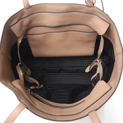 Prada Vitello Phenix Zip Shopping Tote Cammeo 4 of 8
