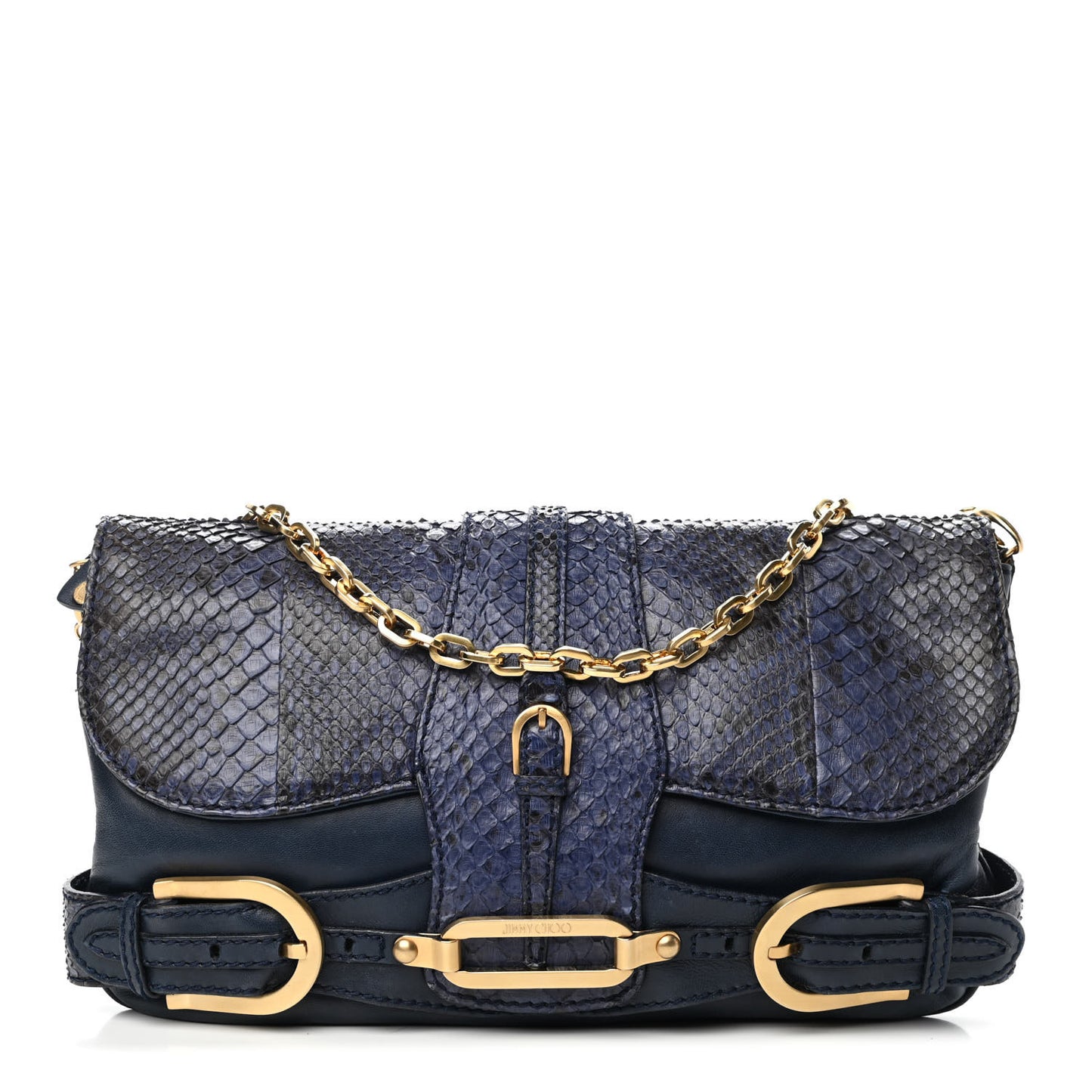 Snakeskin Troy Clutch Blue