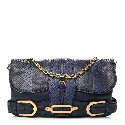 Jimmy Choo Snakeskin Troy Clutch Blue 1 of 5