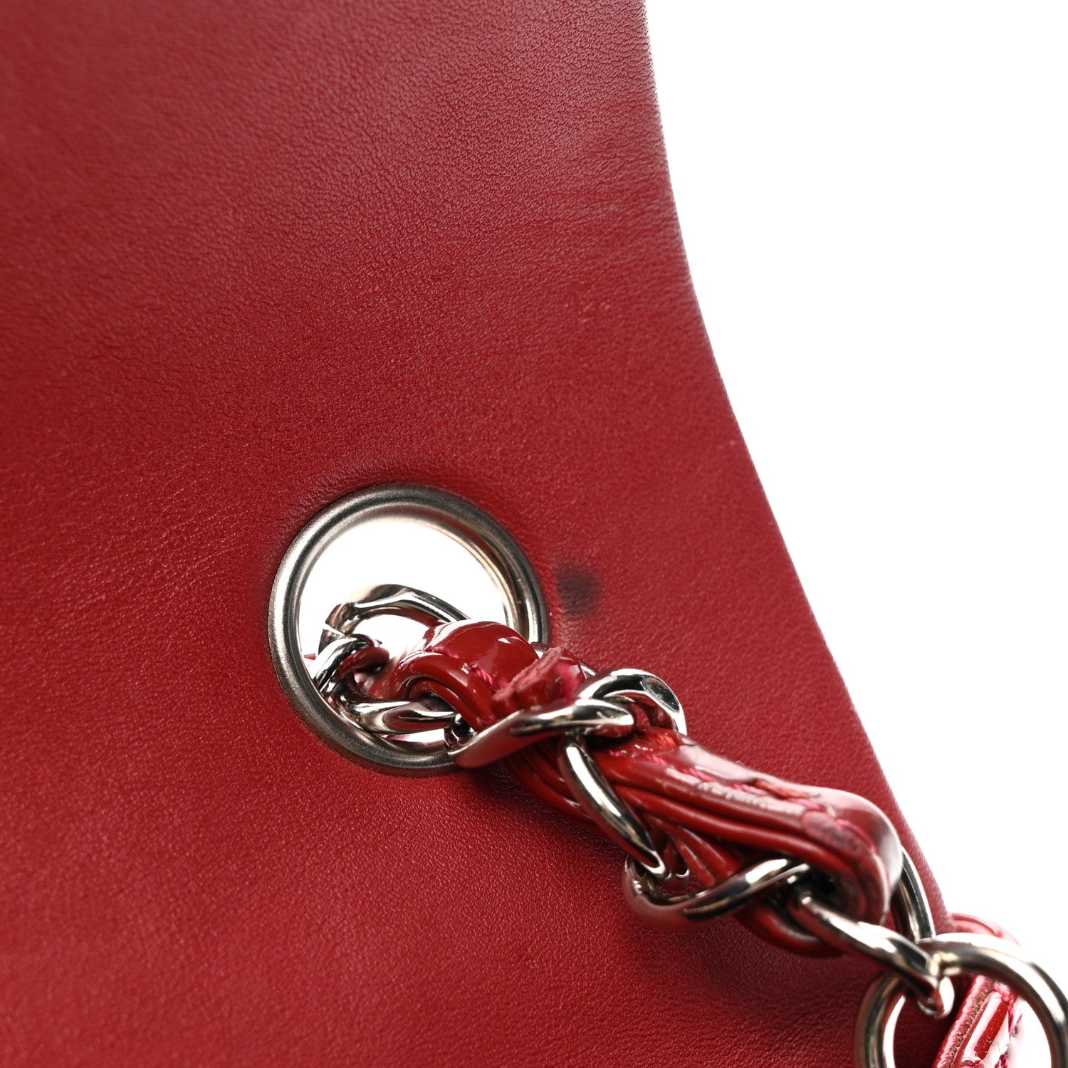 Chanel Patent Calfskin Quilted Mini Rectangular Flap Dark Red 13 of 13