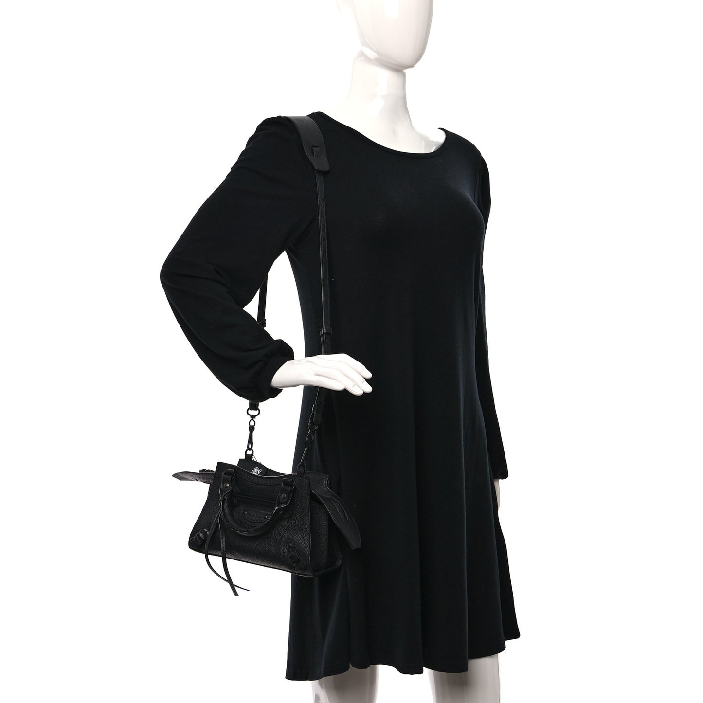 Grained Calfskin Neo Classic Black Hardware Mini City Black