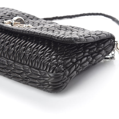 Miu Miu Nappa Matelasse Crystal Flap Clutch Black 9 of 9