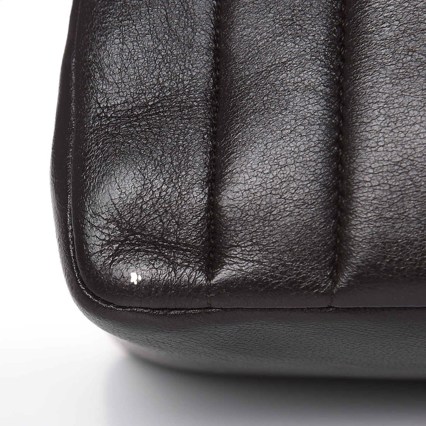 Lambskin Vertical Quilt Medium Flap Brown