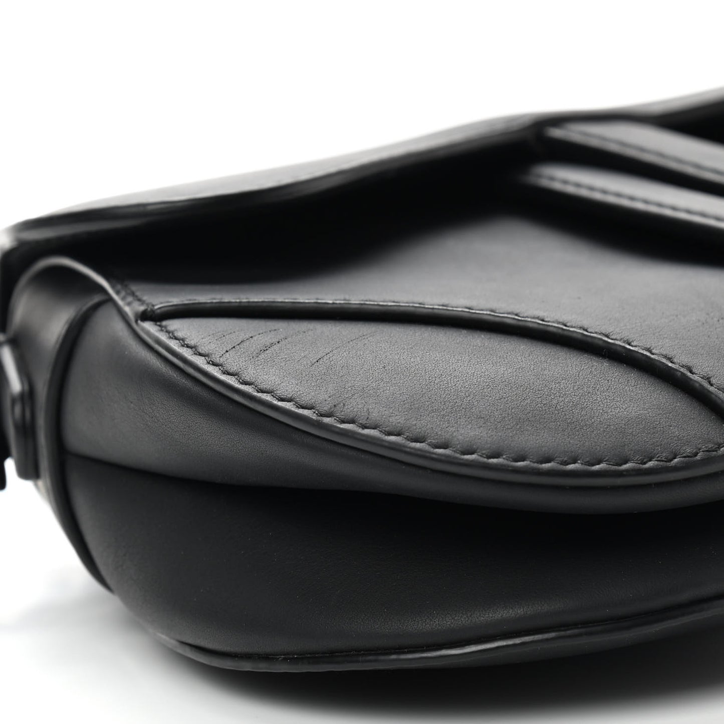 Ultra Matte Calfskin Mini Saddle Bag Black