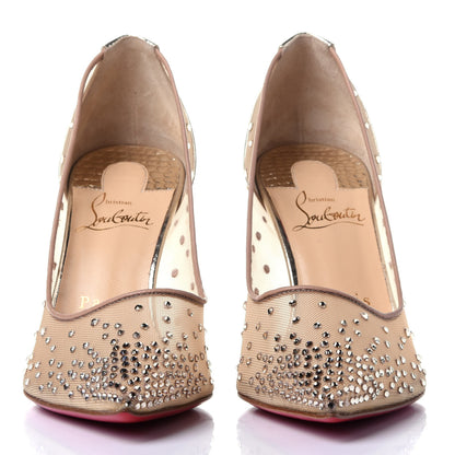 Christian Louboutin Rete Patent Crystal Strass Follies 100 Pumps 36 Gold 2 of 10