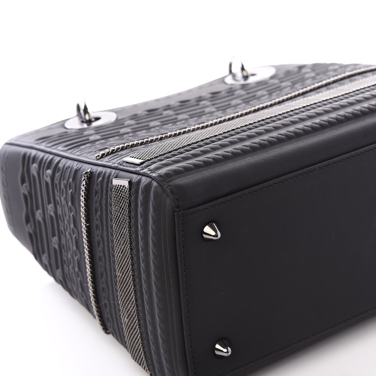 Calfskin Chain Medium Lady Dior Black