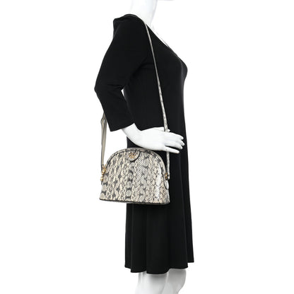 Gucci Snakeskin GG Small Ophidia Dome Shoulder Bag Roccia 2 of 12