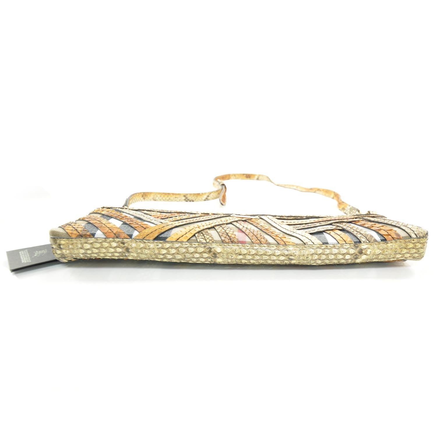 Burberry Python House Check Stitched Bridle Clutch Bag 4 of 9