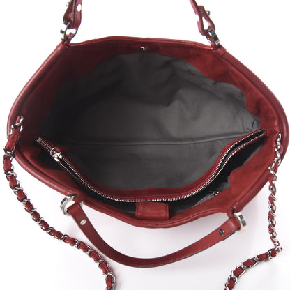 Chanel Iridescent Calfskin Quilted Small Sea Hit Tote Red 4 of 8