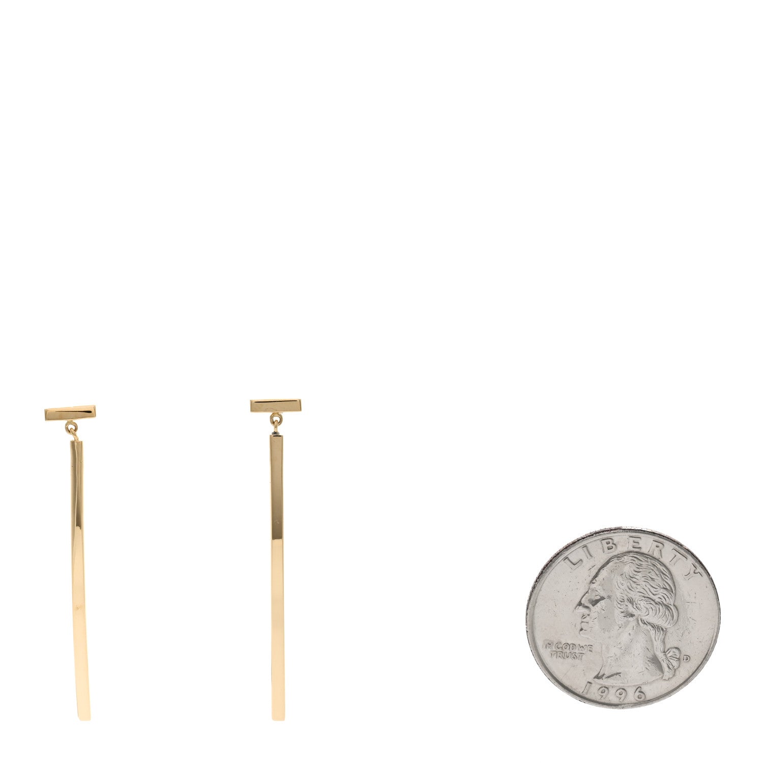 Tiffany 18K Yellow Gold T Bar Earrings 2 of 4