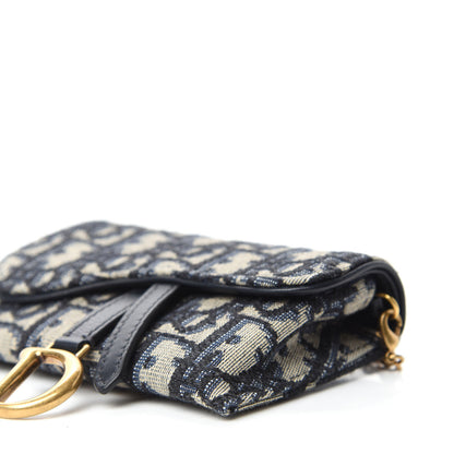 Christian Dior Oblique Nano Saddle Chain Pouch Blue 7 of 11
