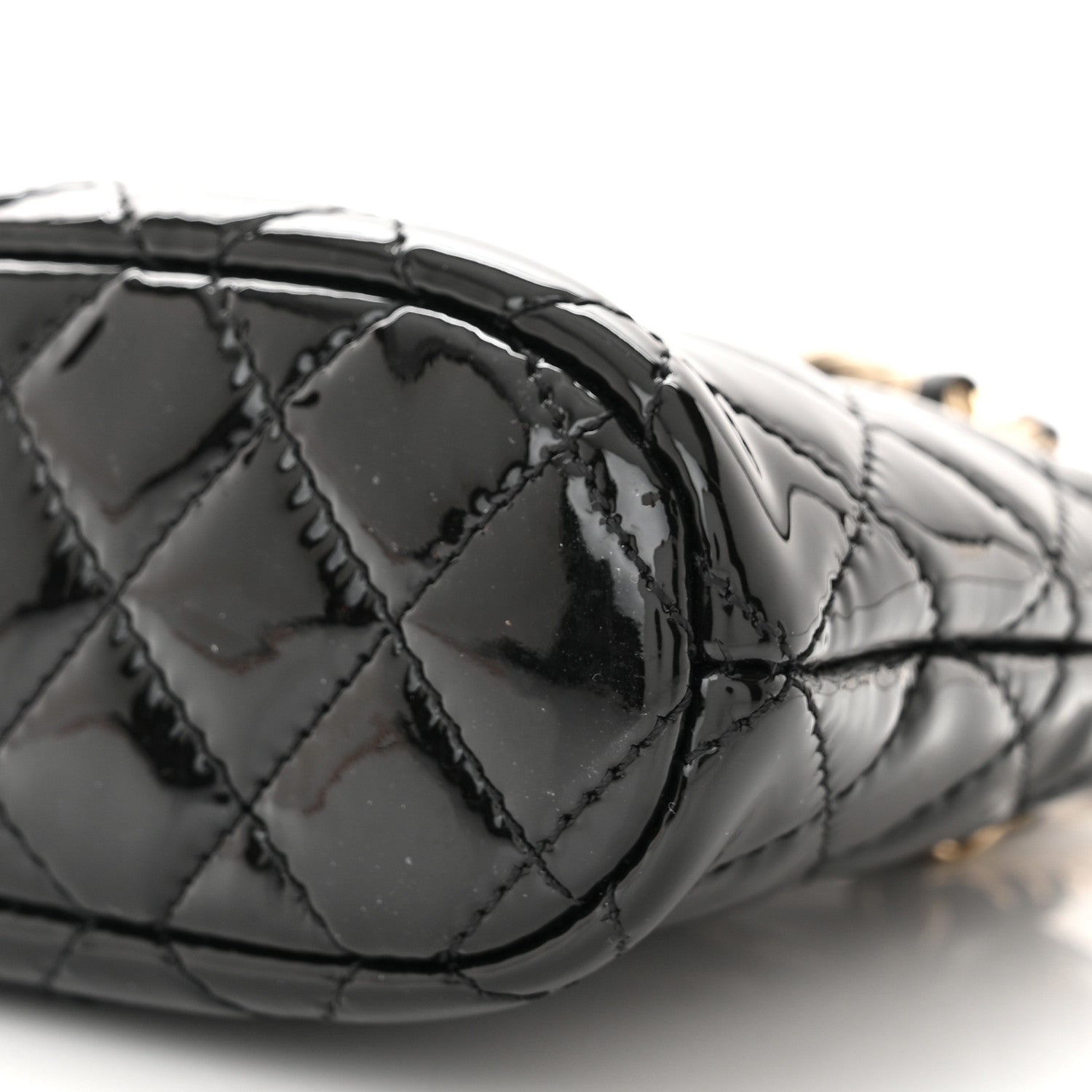 Chanel Patent Calfskin Quilted Shiny Coco Clutch With Chain Black 10 of 10