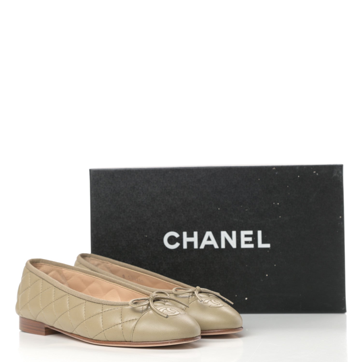 Chanel Lambskin Quilted Cap Toe Ballerina Flats 36.5 Beige Fonce 12 of 12