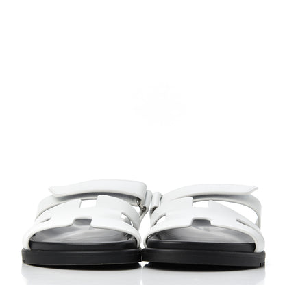 Hermes Calfskin Womens Chypre Sandals 38 White 2 of 11