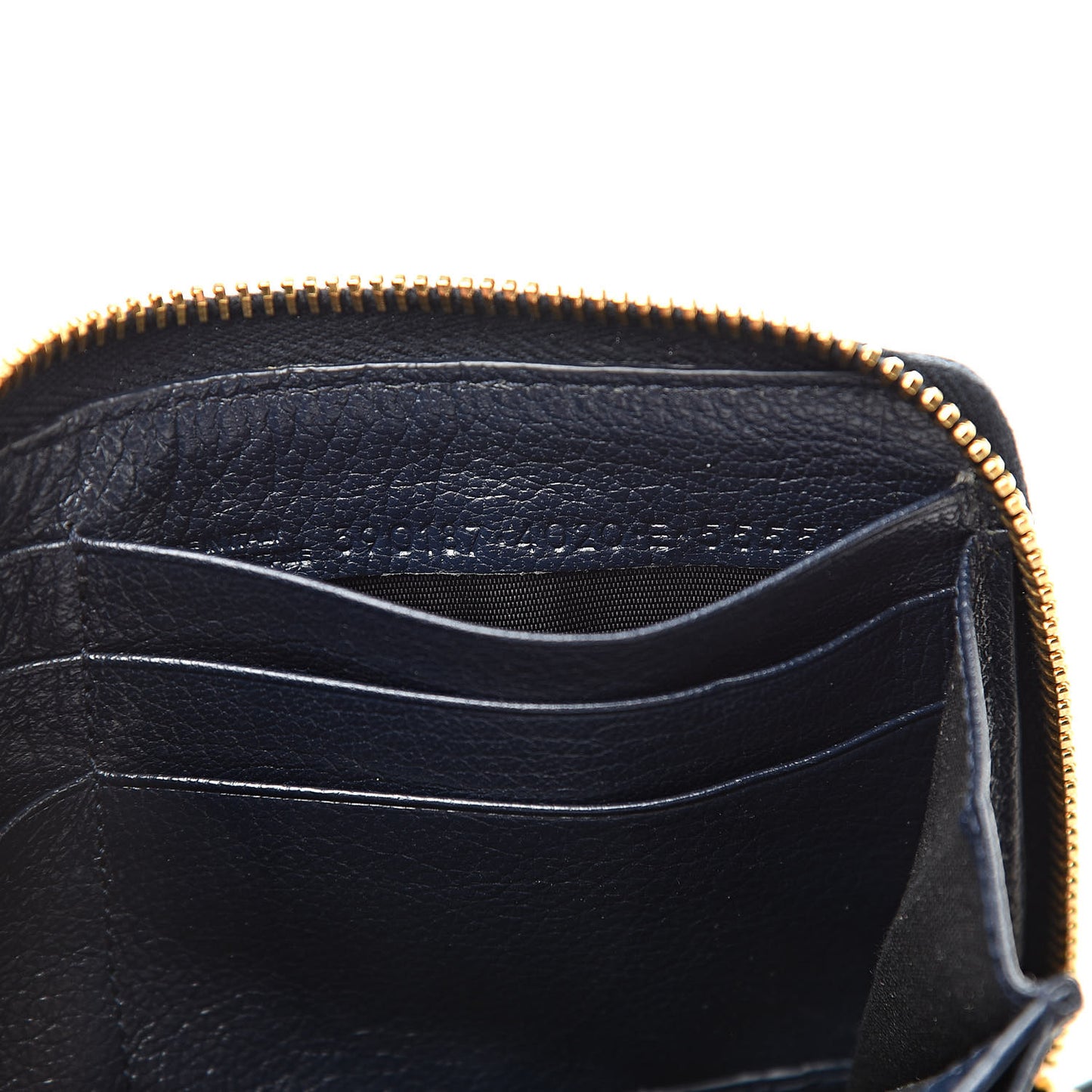 Chevre Gold Metallic Edge Hardware Continental Zip Around Wallet Bleu Nuit