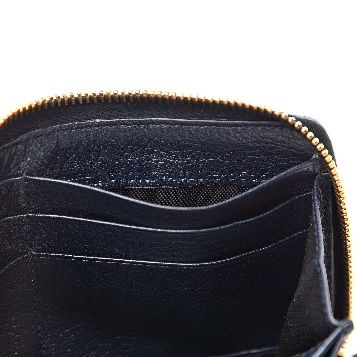 Balenciaga Chevre Gold Metallic Edge Hardware Continental Zip Around Wallet Bleu Nuit 8 of 8
