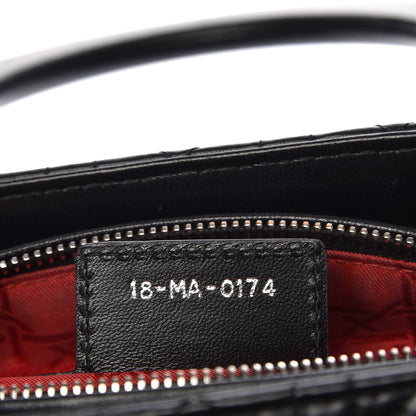 Christian Dior Lambskin Cannage Medium Lady Dior Black 7 of 13