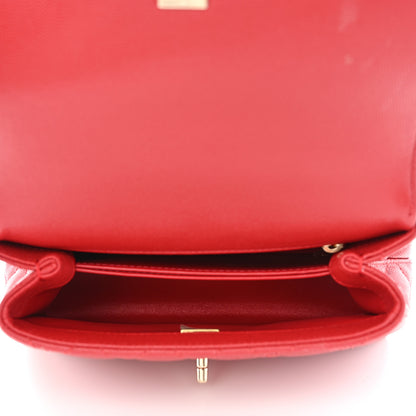 Chanel Caviar Quilted Mini Coco Handle Flap Red 5 of 13