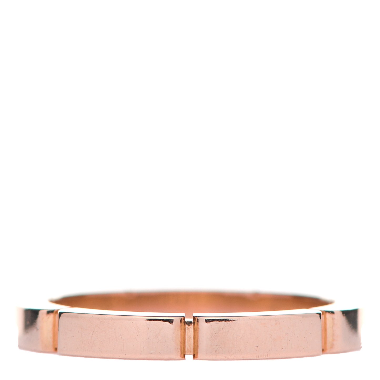 18K Pink Gold Diamond Maillon Panthere Wedding Band Ring 51 5.75