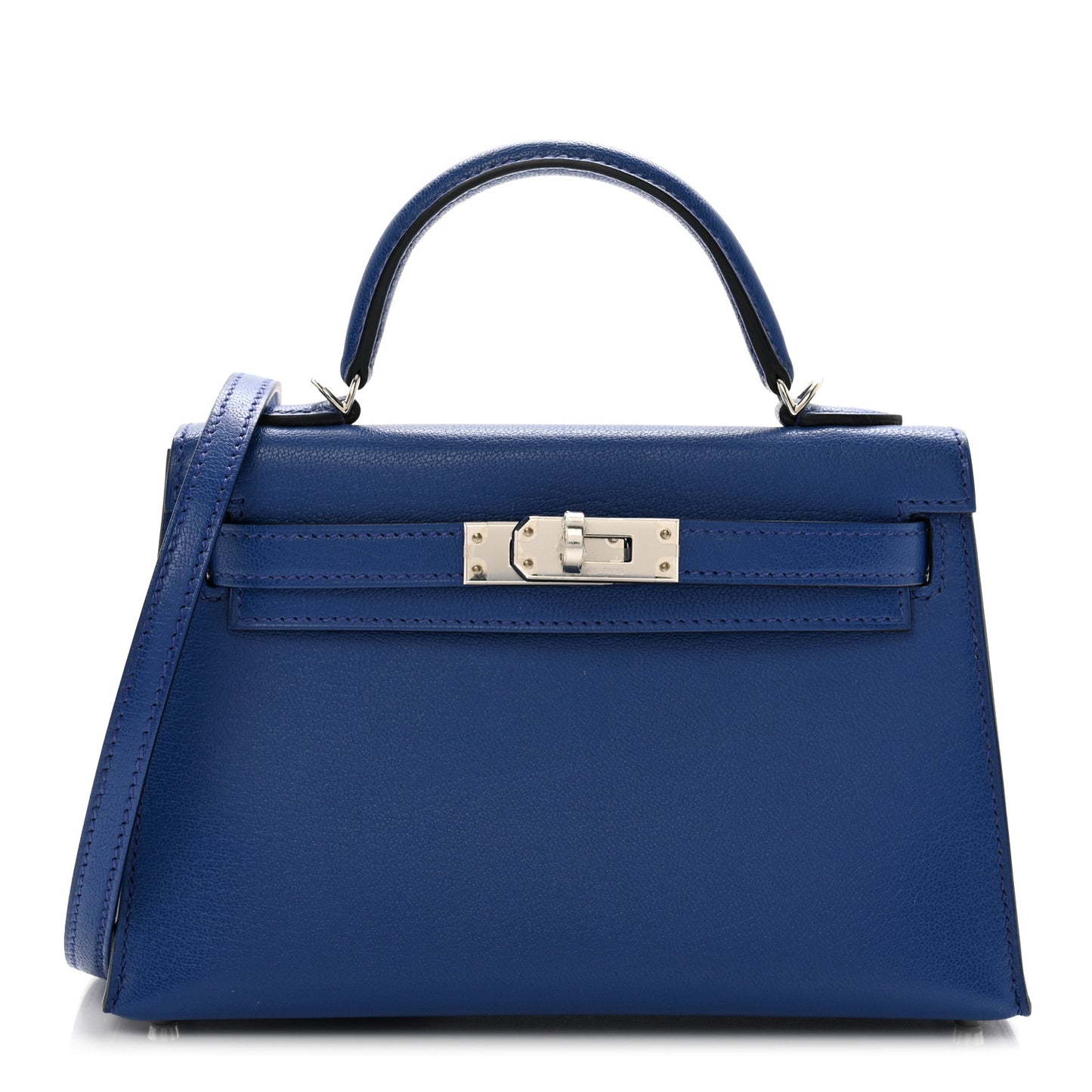 Chevre Chamkila Mini Kelly Sellier 20 Bleu Electrique