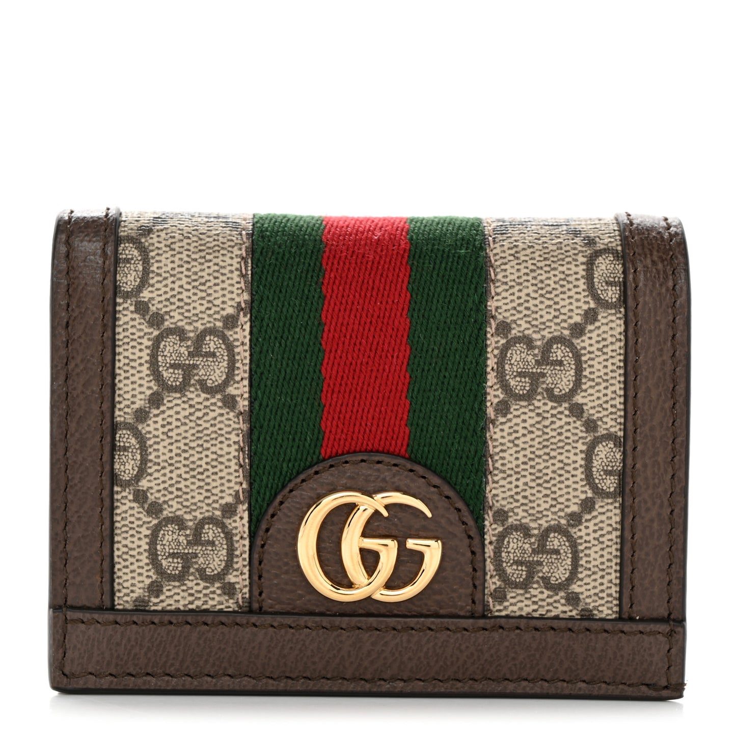GG Supreme Monogram Web Ophidia Card Case Beige New Acero