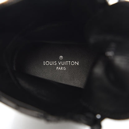Louis Vuitton Suede Calfskin Monogram Laureate Platform Desert Boots 35 Black 7 of 10