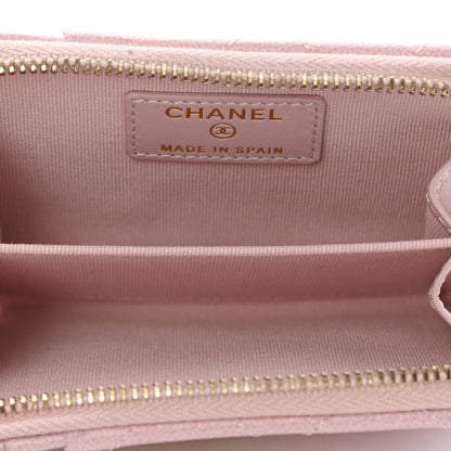 Chanel Caviar Quilted Zip Card Holder Pink 5 of 8