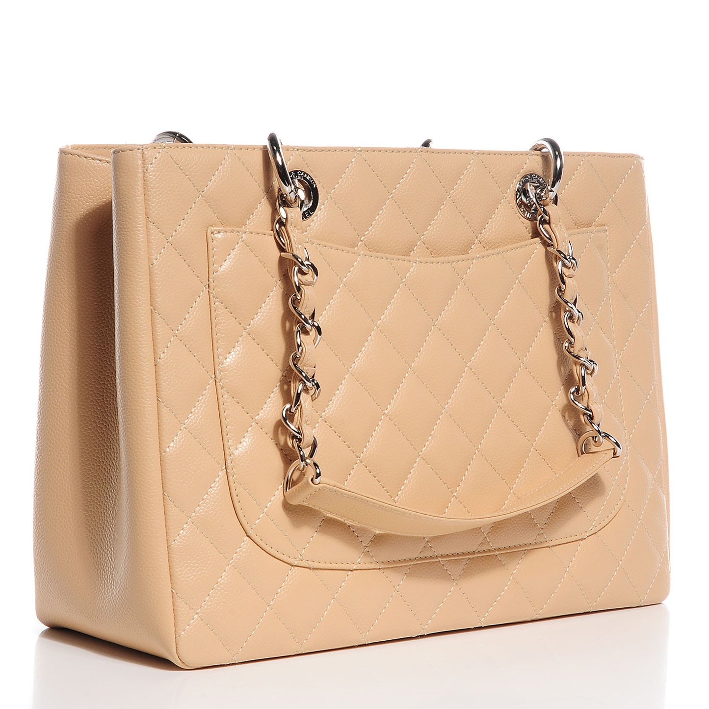 Caviar Quilted Grand Shopping Tote GST Beige Clair