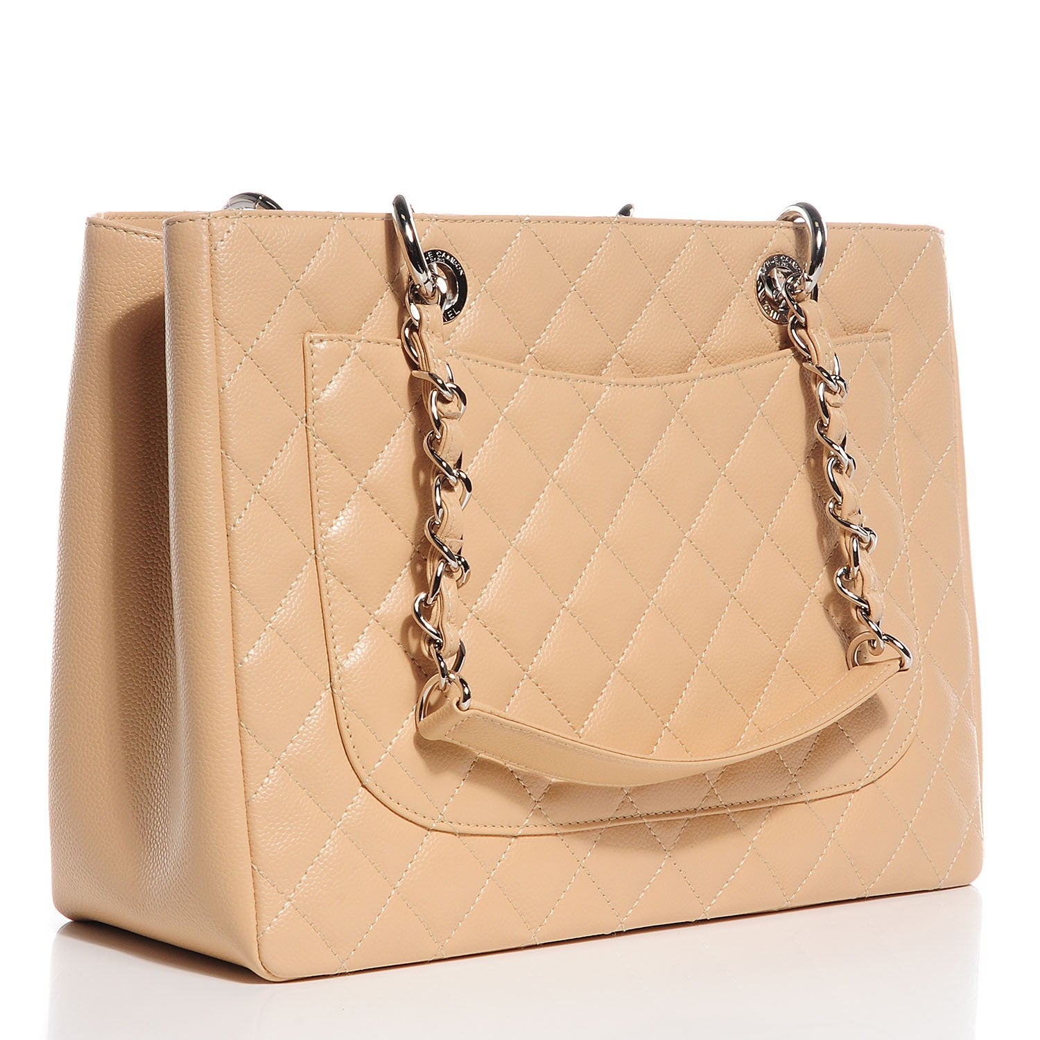 Chanel Caviar Quilted Grand Shopping Tote GST Beige Clair 3 of 7