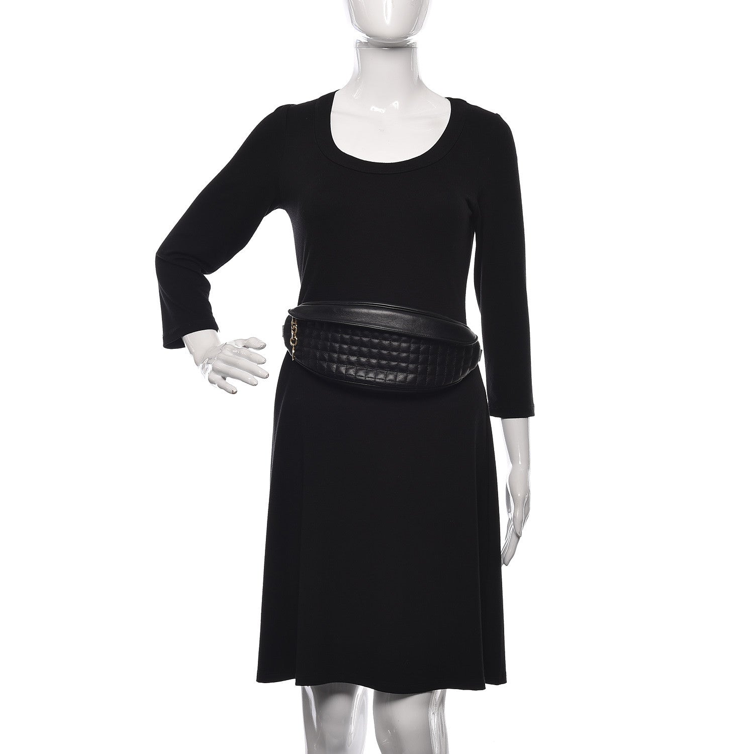 Celine Calfskin Quilted C Charm Belt Bag Black 2 of 10