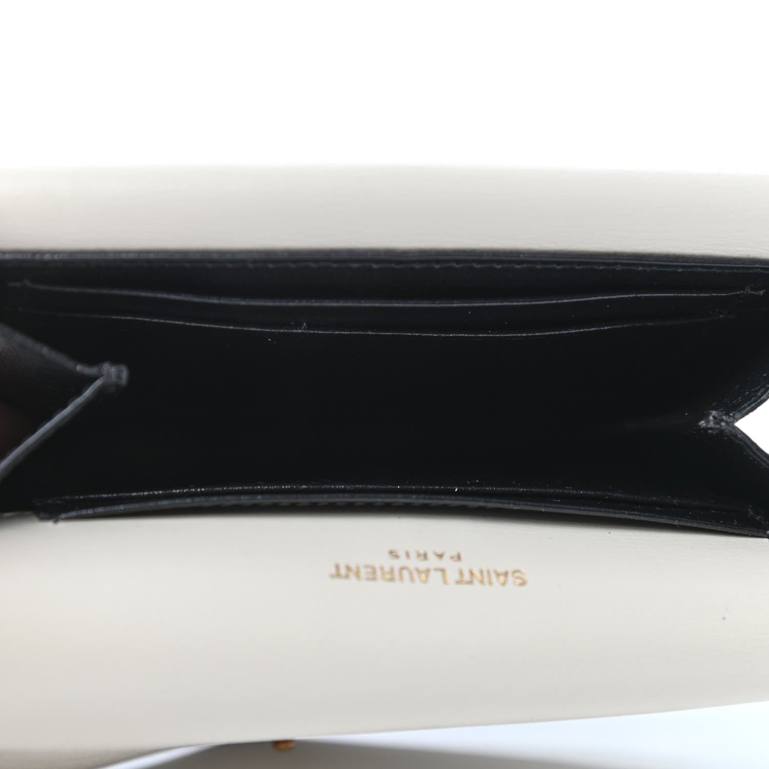 Saint Laurent Smooth Calfskin Monogram Small Sulpice Wallet Black White 4 of 4