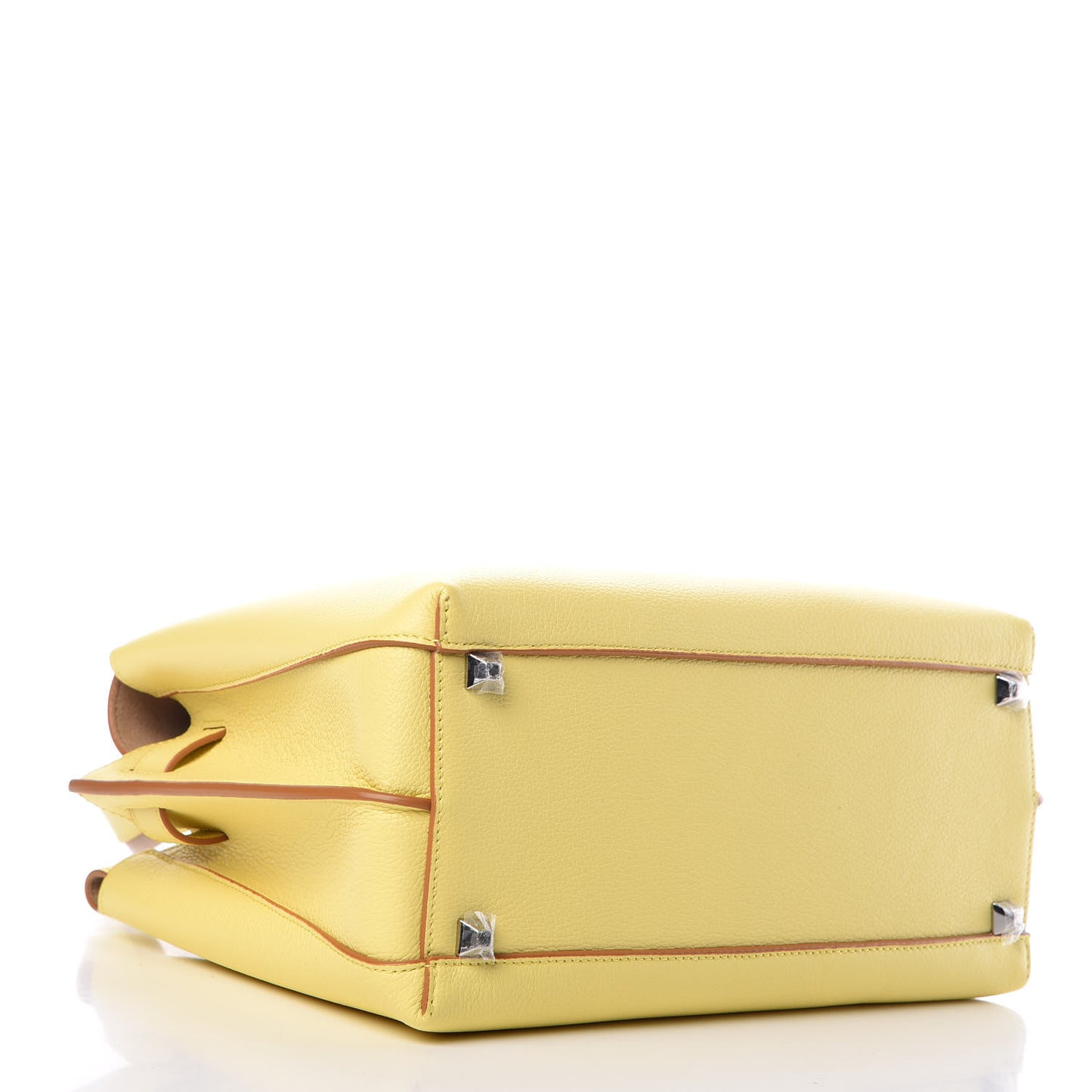 Grained Calfskin Medium Milla Tote Custard Yellow