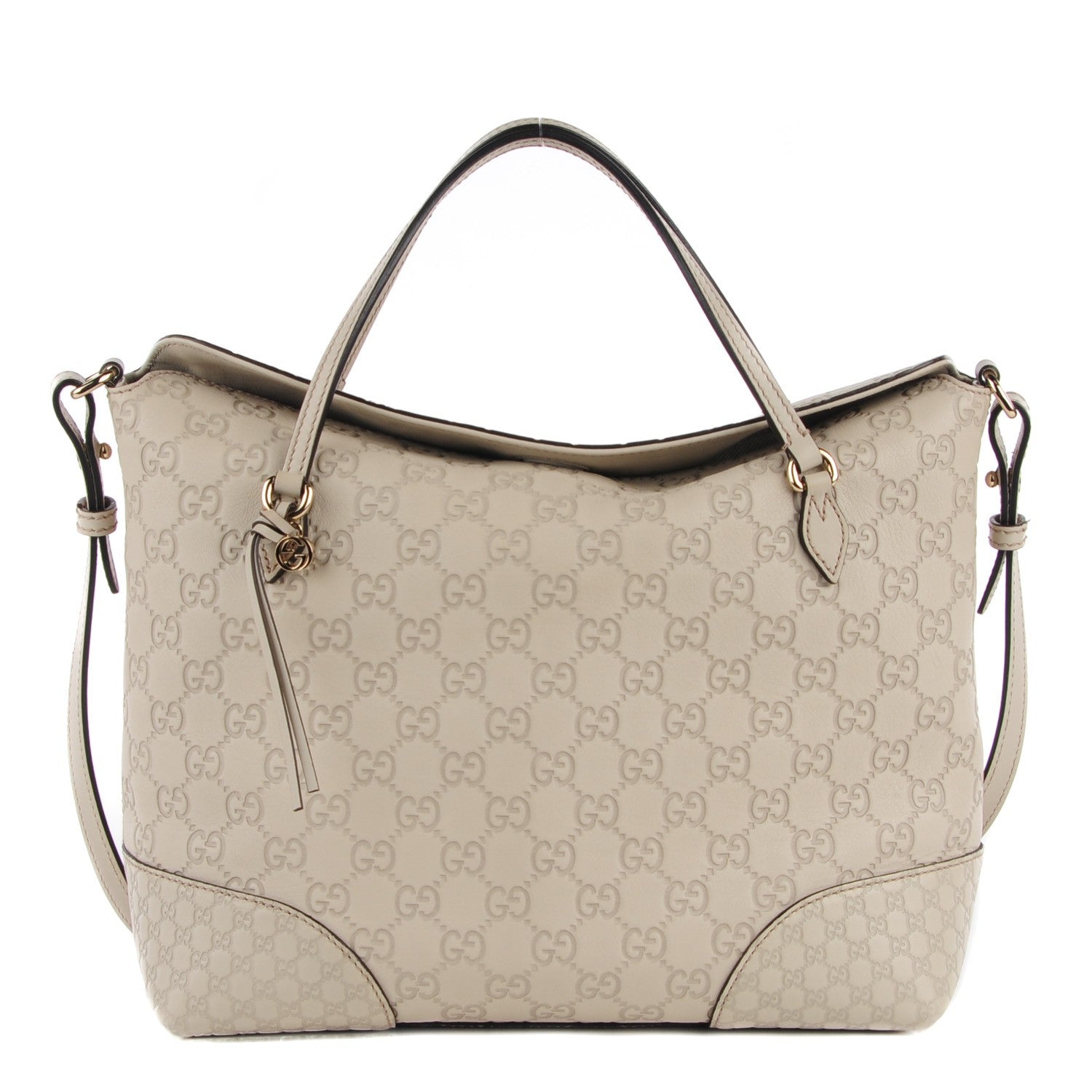 Gucci Guccissima Medium Bree Foldover Tote Off White 1 of 7