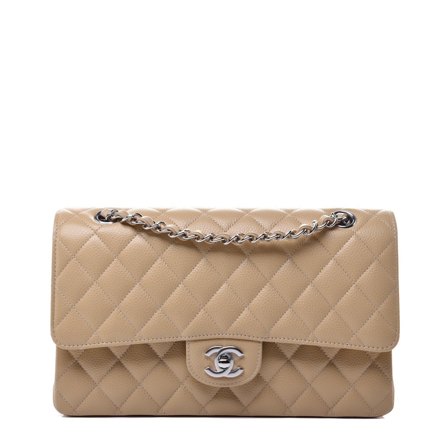 Chanel Caviar Quilted Medium Double Flap Beige Clair 1 of 9
