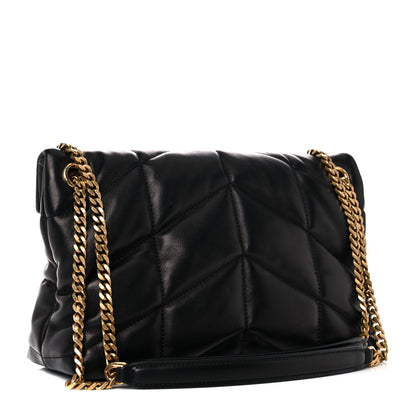 Saint Laurent Lambskin Quilted Small Loulou Puffer Monogram Chain Satchel Black 3 of 15