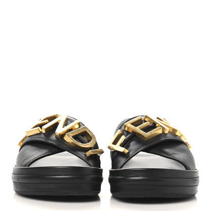 Fendi Vitello Womens Fendigraphy Slide Sandals 36.5 Black 3 of 9
