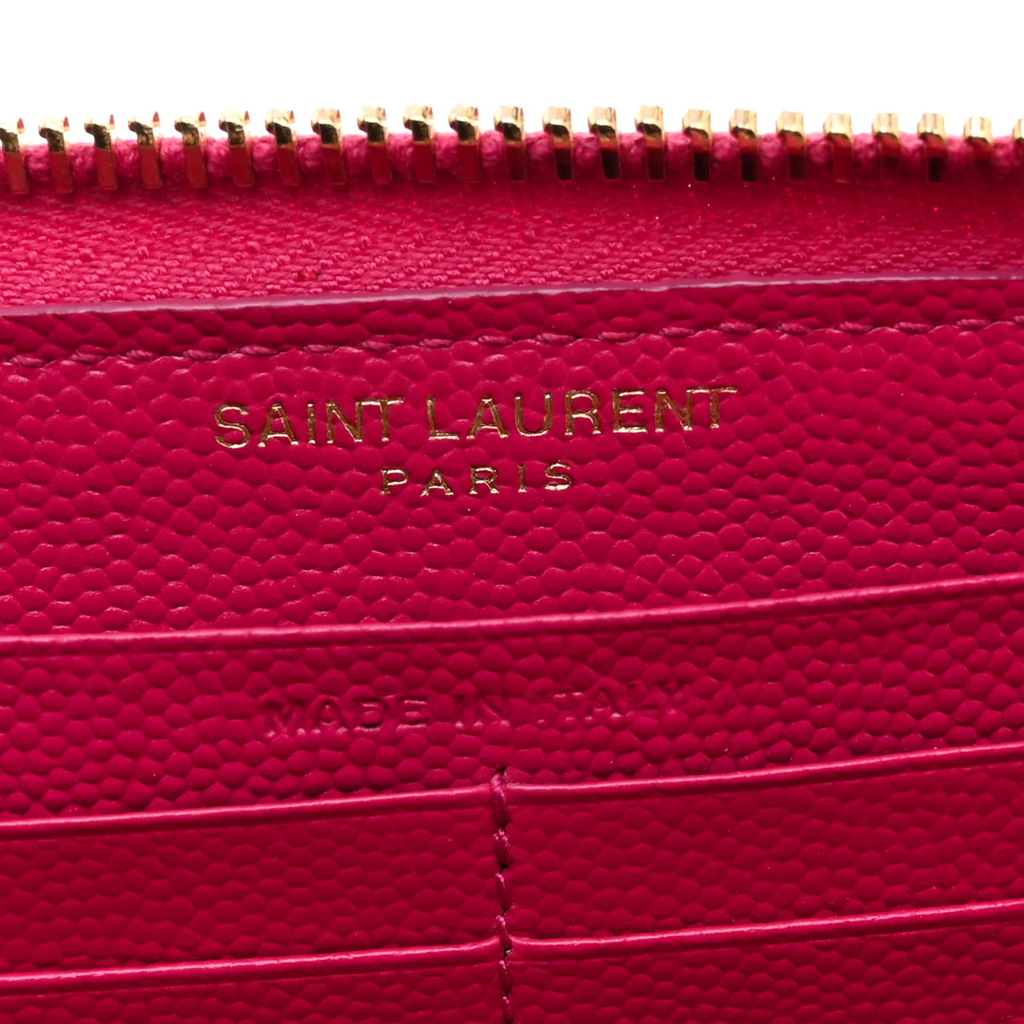 Grain De Poudre Matelasse Chevron Monogram Zip Around Wallet Fuchsia