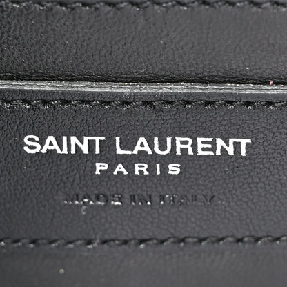 Saint Laurent Metallic Calfskin Crocodile Embossed Small Classic Monogram Kate Tassel Satchel Silver 6 of 11