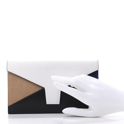Celine Pony Hair Calfskin Diamond Clutch Wallet White 2 of 11